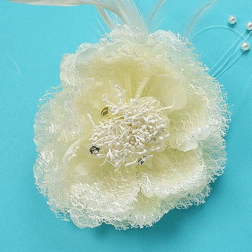 Expo International Vintage Floral Brooch Hair Accessory, White...