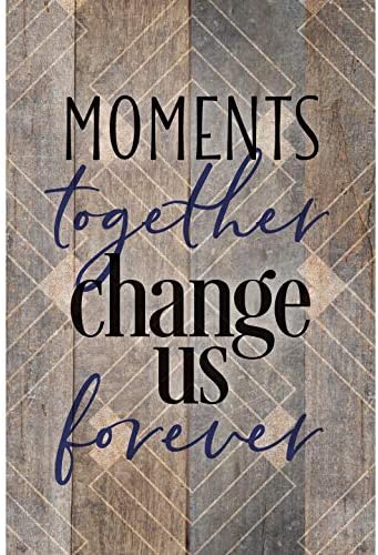 DEXSA Moments Together Wood Plaque with Inspiring Quotes 6 inches x 9 inches - Elegant Frame Wall & Tabletop Decoration | Easel & Hanging Hook | M...