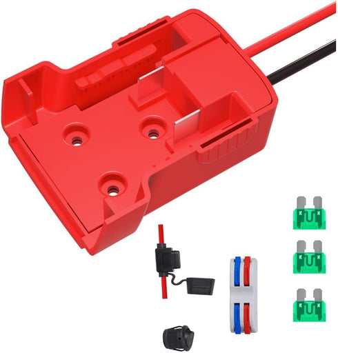 Power Wheels Adapter for Milwaukee,M18 18V Power Wheels Battery Conversion Kit 14AWG Wire with Fuse Holder and 3PCS 30Amp Fuses & Wire terminals f...