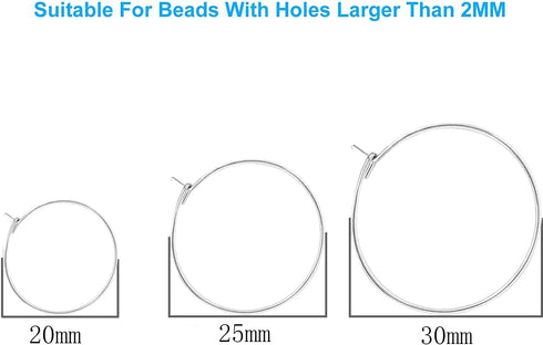 Ausejopeac 60 PCS Beading Hoop Earring Finding 925 Sterling Sliver Plated Open,Hypoallergenic Round Beading Hoop Open Beading Hoop for Jewelry Mak...