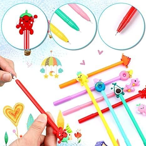 SANNIX 20 Pieces Cartoon Cute Gel Ink RollerBall Pens Bulk Assorted Styles Novelty Writing Pen for Kids Gift School Office Home Supplies Present...