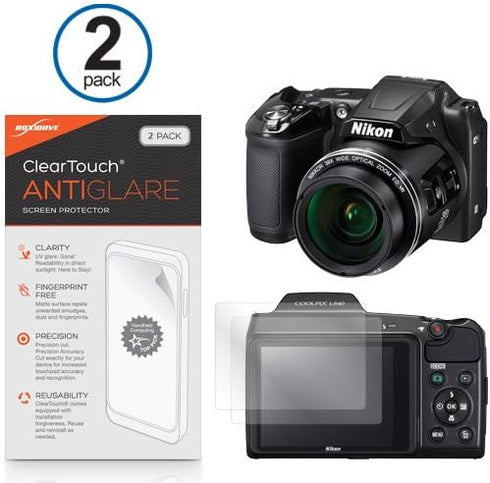 BoxWave 2-Pack ClearTouch Anti-Glare Screen Protector for Nikon Coolpix L840, Matte Finish, 9H Hardness, Polyethylene Terephthalate Material...