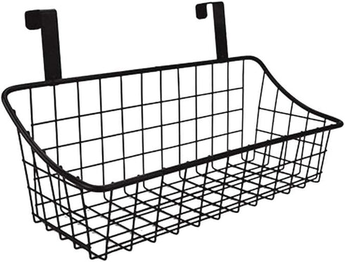 LeleCAT Basket with hook Grid Storage Basket, Hang it behind a door or on a railing, Over the Cabinet Door, Small, BLack,1 Pack...