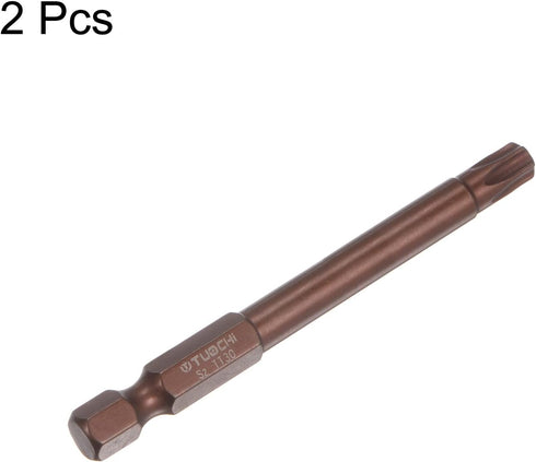 2pcs T30 Torx Bit 1/4" Hex Shank 3" Length Magnetic Security Star Screwdriver Power Tool, Red...