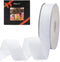 LIUYAXI 1" X 50 Yards Solid White Grosgrain Ribbon, Perfect for Crafts, Wedding Decor, DIY Hair Accessories, Sewing, Gift Package Wrapping and Mor...