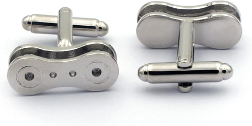 Silver Tone Motorcycle Biker Mechanic Chain Link Cufflinks Cuff Links...