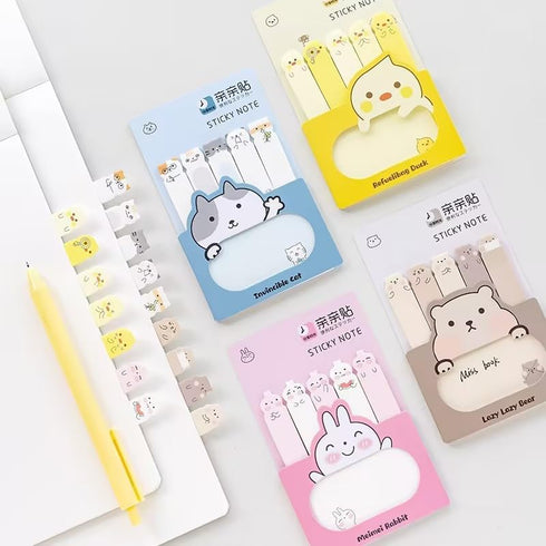 240PCS Rabbit, Duck Cute Animal Notes, Cartoon Animal Sticky Pads Kawaii Memo Self-Adhesive Tabs Colorful Flags Index for Office School Gifts...