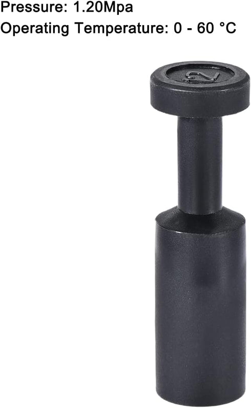 uxcell Push to Connect Fittings, Cap Style Pneumatic Blanking Plugs, Fit for 12mm Inner Dia. Air Hose Tube Pipe, Plastic, Black, Pack of 10...
