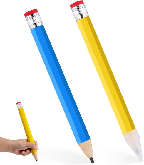2pcs Big Pencils, 13.3 Inch Wooden Jumbo Pencils Funny Giant Pencil Novelty Large Pencil Wooden Pencils for Crafts School Home Office Party Props ...