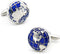 Men's Gift Cuff Links Blue World Map Design With Present Box...