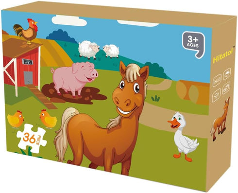 Floor Puzzle for Kids,Animal Jigsaw Large Puzzles 36Piece Horse Puzzle for Toddler Ages 3+,Children Learning Preschool Educational Toys,Gift for 3...
