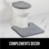 GORILLA GRIP Thick Memory Foam Bathroom Toilet Lid Seat Cover, Soft Velvet Topside, Machine Wash, Plush Cushioned Covers Fits Most Size Lids, Deco...