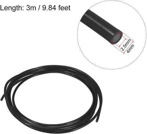 uxcell Pneumatic Air Tubing, 4mm OD x 2.5mm ID 3 Meter (118 Inch) PU Polyurethane Air Compressor Tubing Hose Pipe Black...