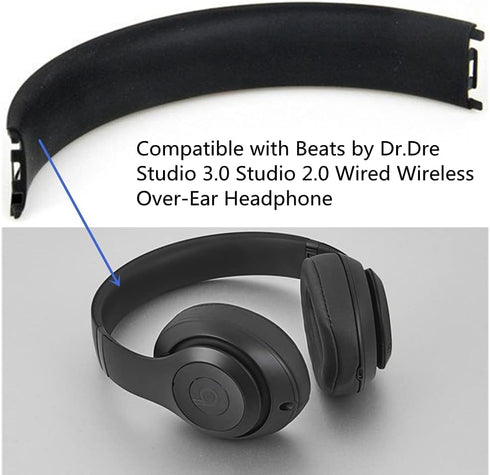 Replacement Top Headband Foam Cushion Pad Repair Parts Compatible with Beats by Dr.Dre Studio 3.0 Studio 2.0 Wired/Wireless Over-Ear Headphone (Bl...