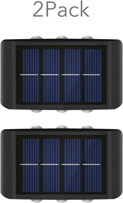 Solar Fence Lights Outdoor Wall Lights Solar Powered LED Sconce Waterproof Up and Down LED Lighting for House Deck Steps Patio Landscape Garage Ba...