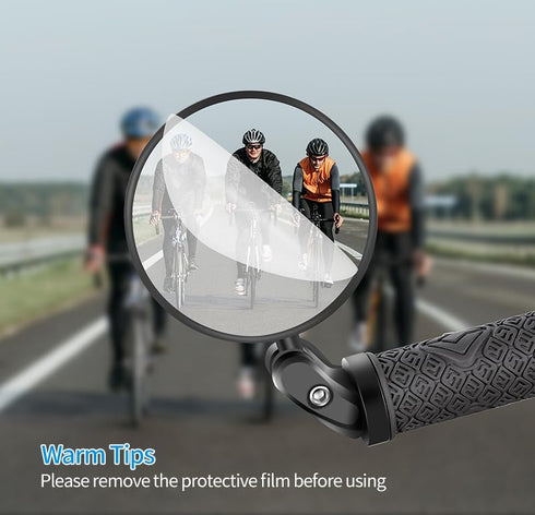 Handlebar Bike Mirror, 2pcs Bicycle Rearview Mirror Set, HD Safety Bike Rear View Mirror, Adjustable Handlebar Mounted Convex Mirror with Allen Wr...
