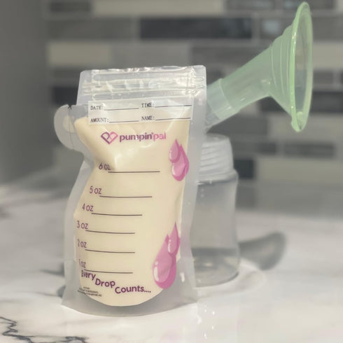 Pumpin' Pal Milk Storage Bags With Exclusive Temperature Sensing Indicator - QTY 50 6 oz zip lock top freezer storage bags...