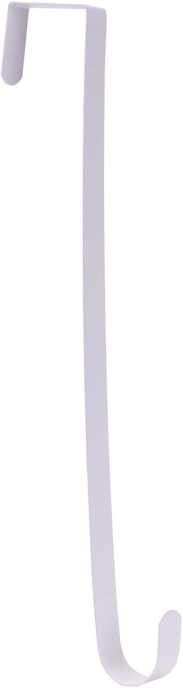 Sattiyrch 15" Wreath Hanger for Front Door,Sturdy Steel Wreath Door Hanger,Over The Door Hanger Hook (White,1)...