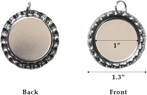 100 Pieces Flattened Bottle caps Double sided, Wholesale Bottle Caps Caps With Split Ring, Silver Bottle Caps Crafts Pendants, Necklaces, Jewelry...