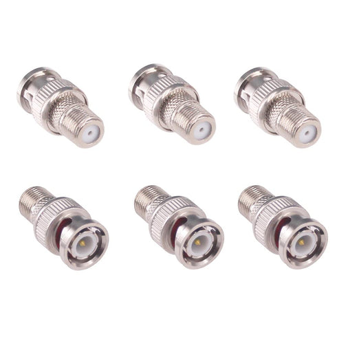 6pcs BNC Male Plug to F Type Female Connector Coax Adapter for CCTV Camera(F85-6)...