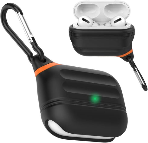 for AirPods Pro 2 Case Waterproof 2019 2022, Anti-Lost Silicone Protective Cover, Wireless Charging & LED Visible, with Hook ? US Patent Registere...