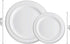 125 Piece Silver Dinnerware Party Set - 50 Silver Rim Plastic Plates, 25 Dinner 25 Dessert Plates, 25 Knives, 25 Forks, 25 Spoons - 25 Guest Dispo...