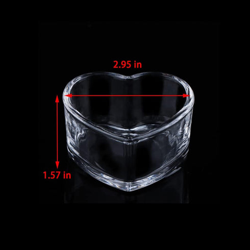 Hamster Transparent Glass Food and Water Dish Cute Heart-Shaped Feeding Bowl for Hamster Hedgehog Small Pet...