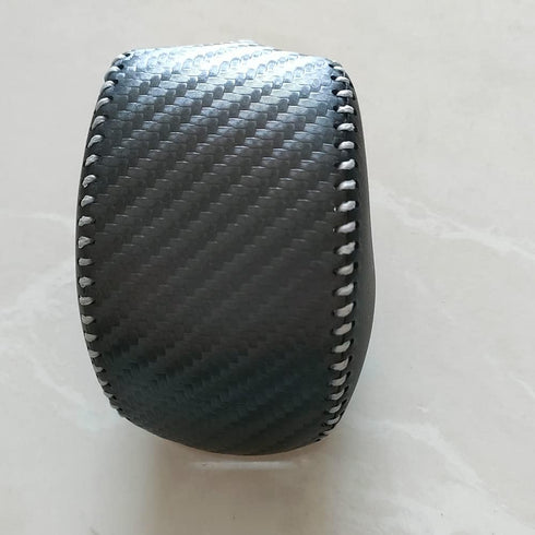 Car Gear Shift Knob Cover,Carbon Fiber Black with Black Stitches Leather Gear Shit Cover for 2019-2022 Toyota RAV4...