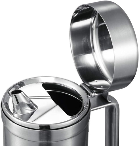 Oil Can Stainless Steel Olive Oil Dispensers Bottle, 550ML Oil Dispenser Pot Leak Proof Oil Salad Storage Oil Bottles Oil Container with Lid for K...