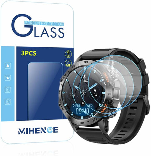 Screen Protector Compatible for K52 1.39 Inches Smartwatch , 9H Tempered Glass Protective Film Compatible for ESFOE K52 / SUNKTA K52 / Linwear K52...