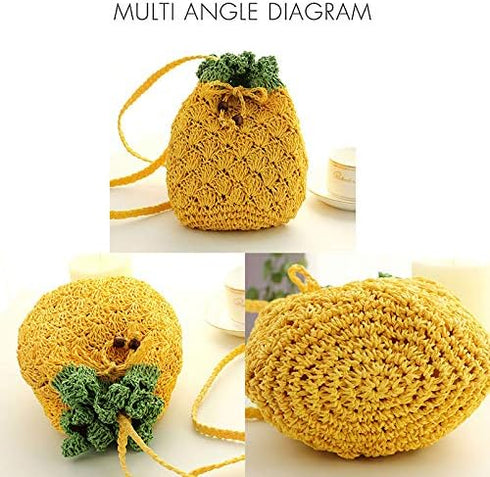 Mini Handbag Cute Fruit Straw Cross-body Bag Weave Summer Beach Travel Satchel Shoulder Bag Phone Pouch Coin Purse...