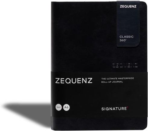 Zequenz Classic 360 Signature Series, Size: A6 Small, Color: Black, Paper: Grid, Soft Cover Notebook, Soft Bound Journal, 4" x 5.5", 200 sheets / ...
