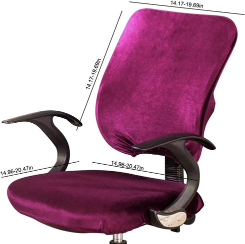Stretch Spandex Velvet Computer Office Chair Covers, Removable Washable Universal Chair Slipcovers for Hotel Home Bar Wedding Party Decor (Chair S...