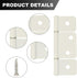 Three Leaf Non-Mortised Hinge for Home & Interior 6 Packa White Door Hinges with Screws including Furniture Windows Cupboard are available...