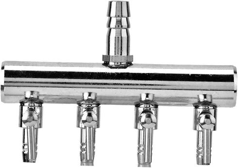 Aquarium Air Flow Valves, Manifolds Distributor Stainless Steel Splitter 4 Way T Shaped Control Valve Pump Lever Line Metal Regulator Gang Splitte...