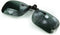 Polarized Black Metal Clip On Flip Up Grey / Gray Sunglass Lenses, Deep Rectangle, 56mm Wide X 31mm High...