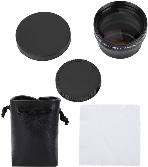2X Telephoto Lens, Magnification HD Converter Lens for 37mm Mount Camera, Doubles Camera Zoom Default...