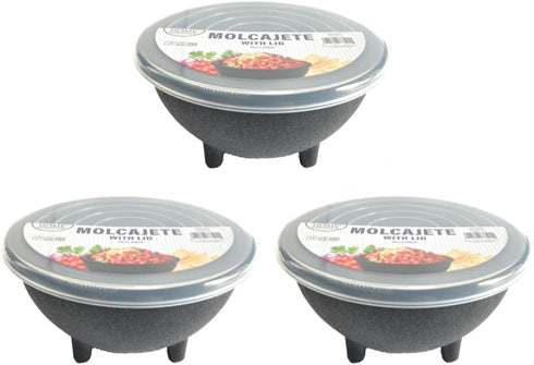 (Set of 3) Salsa Bowl with Lid, Serve Salsa, Guacamole, Dips, and Your Signature Hot or Cold Side Dishes, Microwave, Freezer and Dishwasher Safe, ...