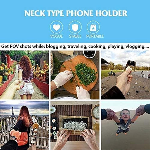 Neck Holder Lazy Neck Holder Stand Universal Neck Hanging Holder Smart Phone Sport Camera Self-timer Tool Adjustable 4-6 inch Bracket Compatible w...