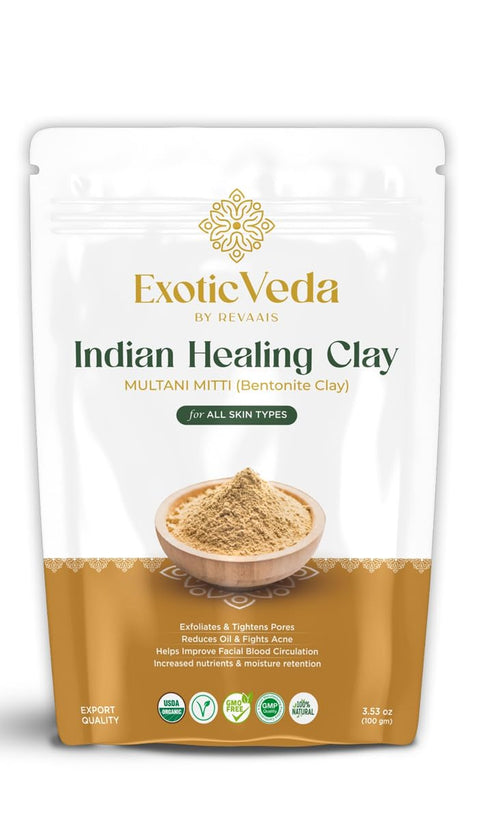 Multani Mitti Powder Fullers Earth Clay - 100% Pure Natural Indian Clay for Skin Cleansing - Suitable for All Skin Ideal for Face Masks and Body S...