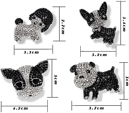 Fashion Cartoon Puppy Dog Cute Animal Black and White Dog Brooch Pin Corgi Teddy Bulldog Brooch for Women Girls...