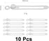 TENOC Silicone Cable Ties 10 Pcs White Reusable Cable Holder Elastic Cord Straps Flexible Wire Organizer for Phone Tablet Charging Cable and Heads...