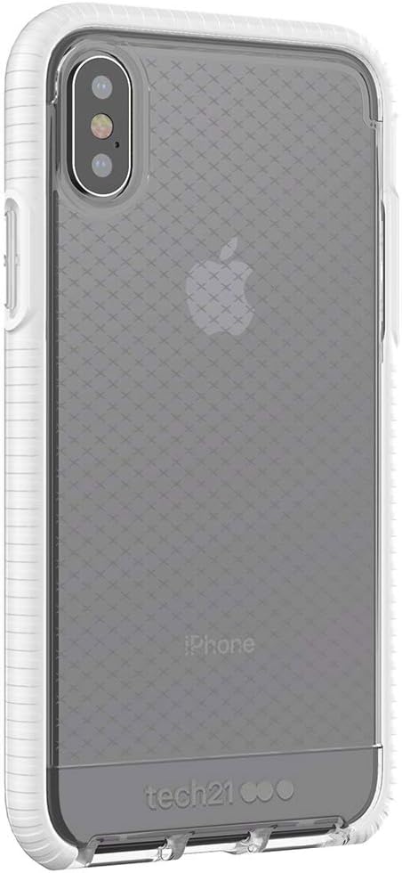 Tech21 Evo Check Slim Fit Case for iPhone X/XS - Clear White, Wireless & Heavy Duty Protection...