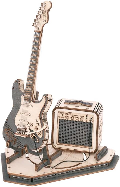 ROKR Wooden 3D Puzzles for Adults Guitar, Musical Instrument Model Kit 3D Puzzles for Teens and Kids to Build, Desk Decor/DIY Hobbies/Gifts for Fa...