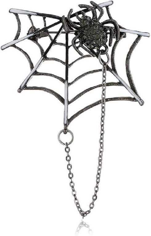 Halloween Black Spider Brooches Pins Punk Black Crystal Rhinestone Gothic Spider Insect Brooch Pin Jewelry for Women Men...