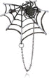 Halloween Black Spider Brooches Pins Punk Black Crystal Rhinestone Gothic Spider Insect Brooch Pin Jewelry for Women Men...