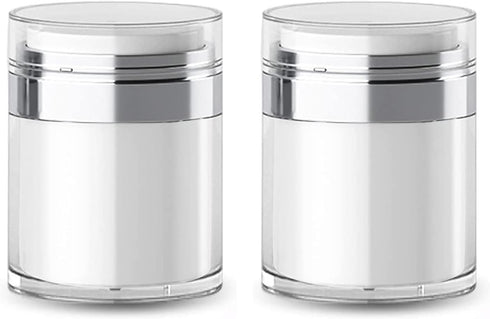 Refillable Airless Pump Jars,Empty Acrylic Makeup Cosmetic Containers, Travel Lotion With Lid for Thick Moisturizer,Skincare Cream, 2 Pack, 1 oz, ...