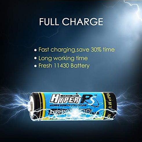 (2-Pack) 3.2V LiFePo4 14430 (14 x 43mm) 400mAh Rechargeable Battery for Solar Panel Light, Tooth Brush, Shaver, Flashlight...