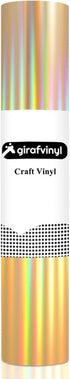 GIRAFVINYL Gold Holographic Heat Transfer Vinyl,Soft Foil Iron on Vinyl - 12” x 6 FT Easy to Weed Gold HTV Vinyl for T-Shirt and Other Fabric...