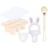 Baby Fruit Feeder Set, BPA Free Baby Food Feeder Food Grade Silicone Feeder for Baby with Freezer Tray and Pacifier Chain (White Rabbit)...